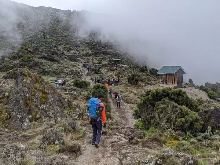 Marangu route Kilimanjaro climbing tour during the day time