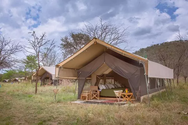 Tented lodge during the 2-day Tanzania safari package in Ngorongoro Crater
